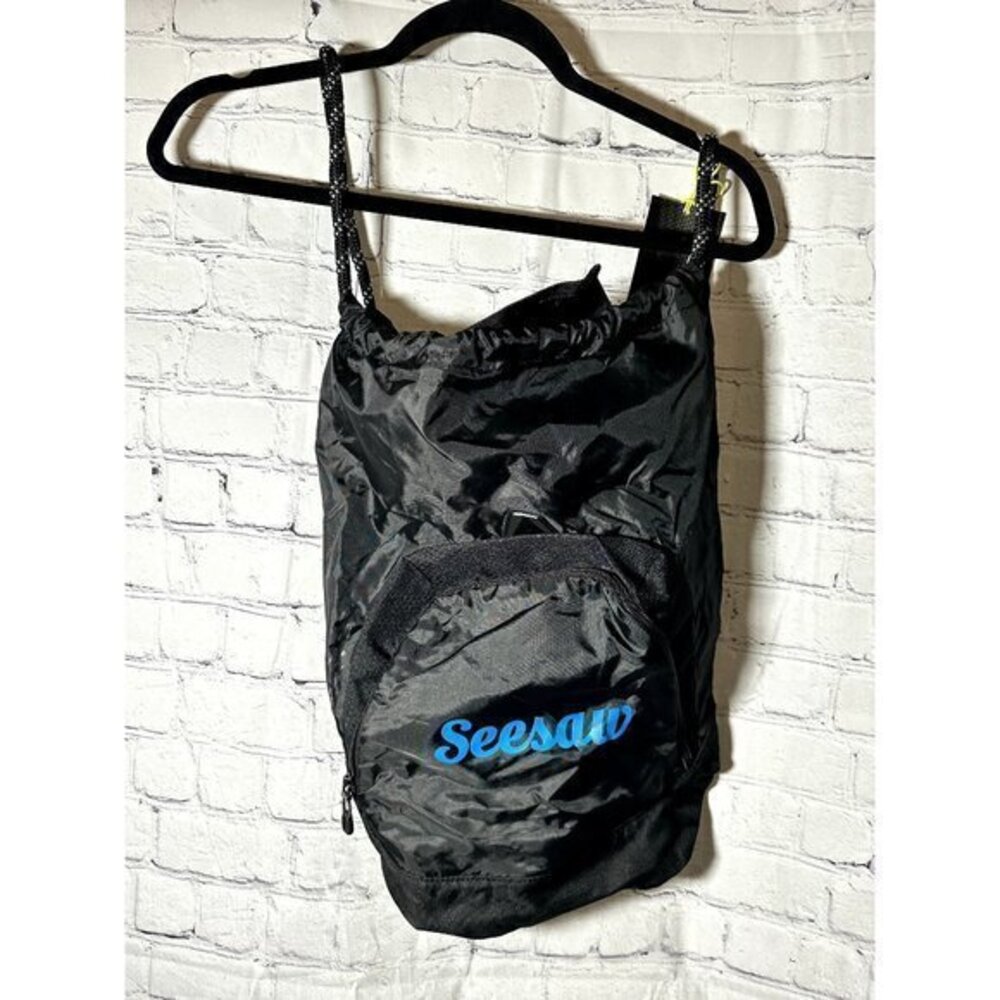 SEESAW BLACK DRAWSTRING BAG - NEW WITH TAGS - NEVER USED